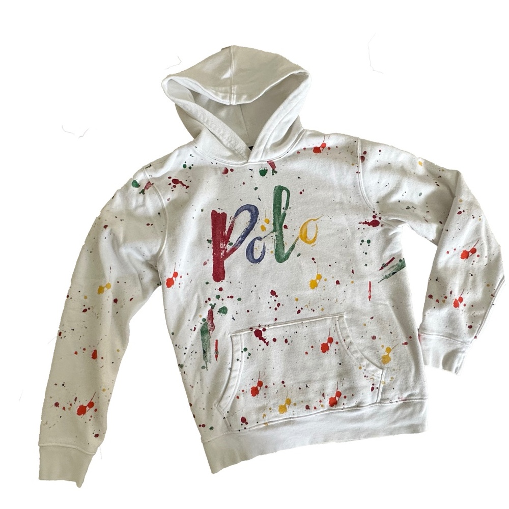Polo Ralph Lauren Paint Splatter Hoodie – Unisex Fit Authentic Polo Ralph Lauren